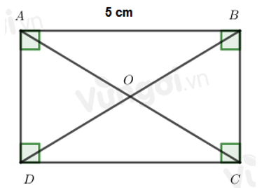 Cho hình chữ nhật ABCD, AB = 5cm, chọn khẳng định đúng: (ảnh 1)