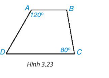 Hình thang trong Hình 3.23 có là hình thang cân không? Vì sao?   (ảnh 1)