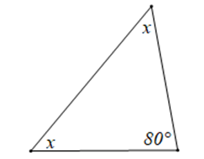 Cho hình vẽ sau: Số đo x là: A. 40 độ; B. 50 độ; C. 60 độ; (ảnh 1)