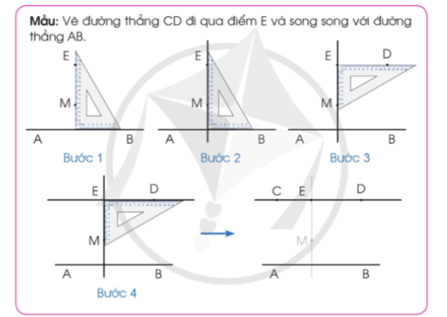 Thực hành vẽ đường thẳng song song (theo mẫu):   Vẽ đường thẳng đi qua điểm (ảnh 1)