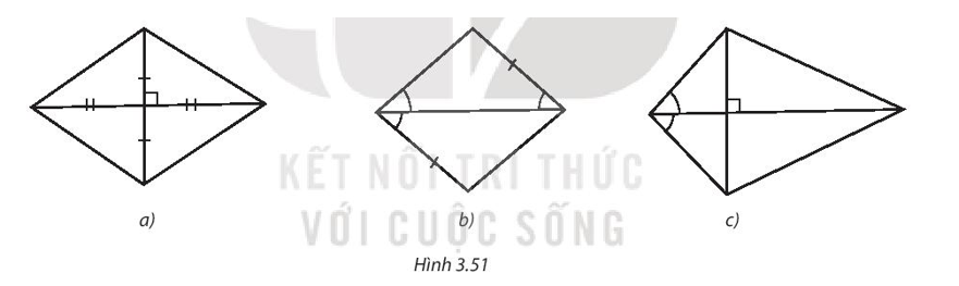 Trong Hình 3.51, hình nào là hình thoi? Vì sao? (ảnh 1)