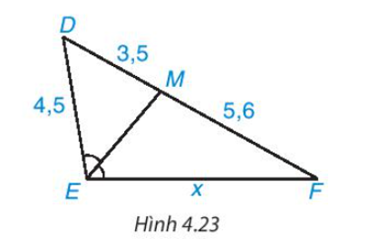 Tính độ dài x trên Hình 4.23.   (ảnh 1)