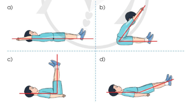 Hình ảnh góc được tạo ra trong mỗi hình dưới đây là góc nhọn, góc vuông, góc tù hay góc bẹt? (ảnh 1)