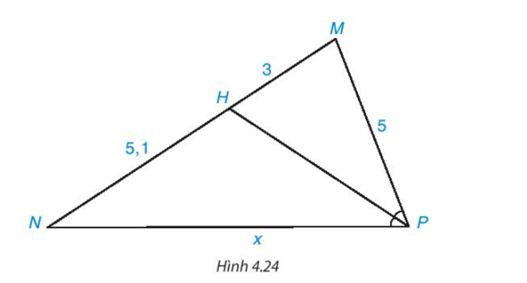 Tính độ dài x trên Hình 4.24. (ảnh 1)