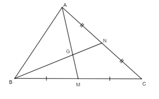 Cho hình vẽ như bên dưới. Biết AM = 12 cm. Tính chiều dài của đoạn thẳng AG. (ảnh 1)