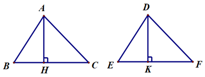 Cho tam giác ABC nhọn và tam giác ABC = tam giác DEF. Kẻ AH  (ảnh 1)