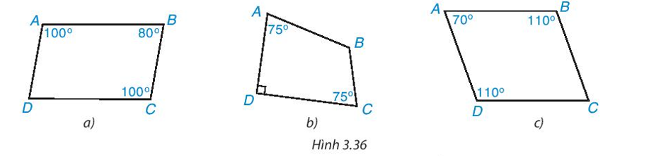 Trong mỗi trường hợp sau đây, tứ giác nào là hình bình hành, tứ giác nào không là hình bình hành? Vì sao? (ảnh 1)