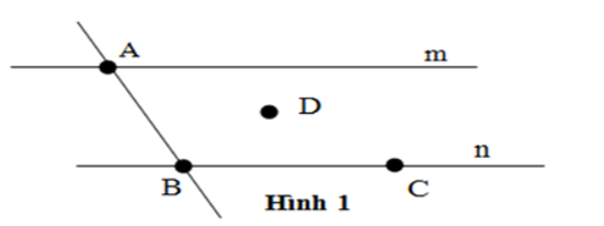 Cho hình vẽ sau     Đường thẳng n đi qua điểm nào? (ảnh 1)