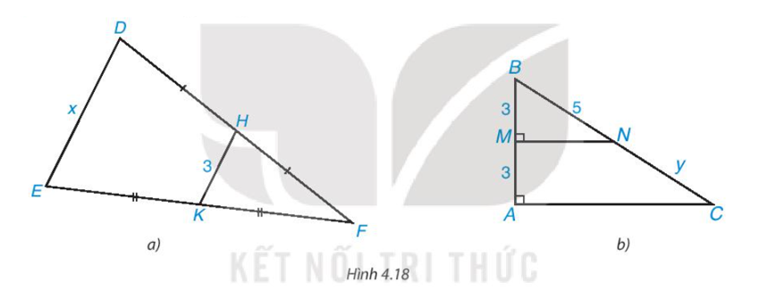 Tính các độ dài x, y trong Hình 4.18. (ảnh 1)