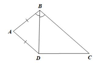 Cho tứ giác ABCD có AB = AD, BD là tia phân giác của góc B. Chứng minh rằng ABCD là hình thang. (ảnh 2)