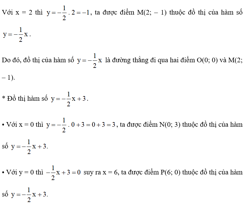 Vẽ đồ thị của các hàm số y = 3x; y = 3x + 4; y = -1/2x , y = -1/2 x +3  trên cùng một mặt phẳng tọa độ. (ảnh 2)