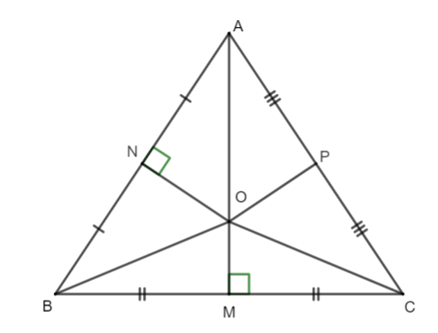 Cho ∆ABC, P là trung điểm của AC. Các đường trung trực của AB và BC (ảnh 1)