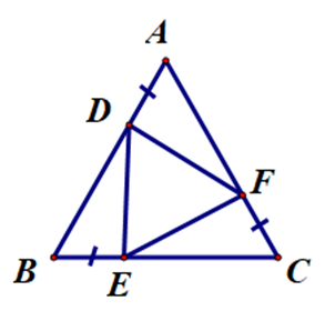 Cho tam giác ABC đều. Trên các cạnh AB, BC, CA lấy theo thứ tự các  (ảnh 1)