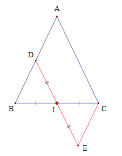 Cho tam giác ABC cân tại A. Gọi I là trung điểm BC. Trên cạnh AB (ảnh 1)