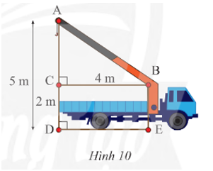 Tính chiều dài cần cẩu AB trong Hình 10. (ảnh 1)