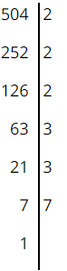 Chọn câu sai: 504 = 2^3.3^2.7 (ảnh 1)