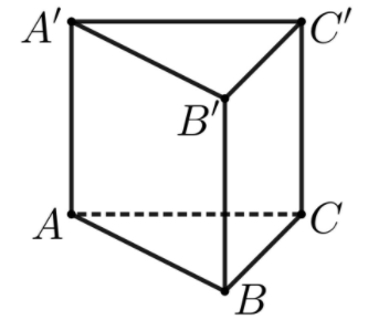 Mỗi đỉnh của hình lăng trụ tam giác có bao nhiêu góc vuông? A. 1; B. 2; C. 3; D. 4. (ảnh 1)