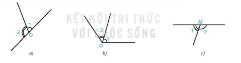 Hai góc được đánh dấu trong hình nào dưới đây là hai góc kề bù (ảnh 1)