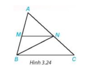 Quan sát Hình 3.24.     a) Tìm một góc ở vị trí so le trong với góc MNB. b) Tìm một góc ở vị trí đồng vị với góc ACB (ảnh 1)