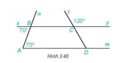 Cho Hình 3.40.  a) Giải thích tại sao Am // By.  b) Tính (ảnh 1)