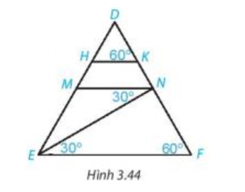 Giải thích tại sao: a) MN // EF. b) HK // EF. c) HK // MN (ảnh 1)