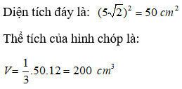 Bài tập: Các công thức về hình chóp đều | Lý thuyết và Bài tập Toán 8 có đáp án