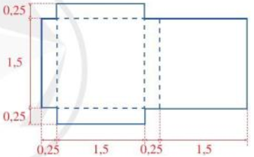 Bài 6 trang 26 Sách giáo khoa Toán lớp 7 Tập 1: Cho miếng bìa có kích thước như hình  (ảnh 1)