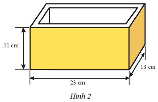 Một khuôn đúc bê tông có kích thước như Hình 2. Bể dày các mặt bên của khuôn  (ảnh 1)