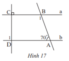 Cho Hình 17, biết a // b. Tính số đo của các góc B1 và D1 (ảnh 1)