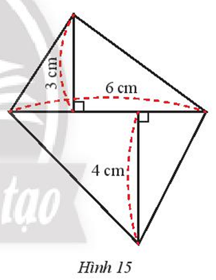 Một hình lăng trụ đứng tứ giác có kích thước đáy như Hình 15, biết chiều cao  (ảnh 1)