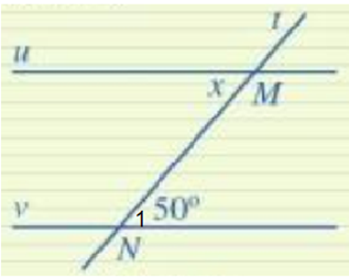 Tìm số đo x trong Hình 43, biết u // v. (ảnh 2)