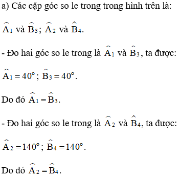 Em hãy: - Vẽ hai đường thẳng a và b song song với nhau. (ảnh 2)