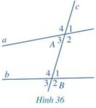 Đọc kĩ các nội dung sau: Ở Hình 34, đường thẳng c cắt hai đường thẳng a (ảnh 3)