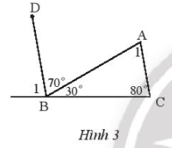 Quan sát Hình 3. a) Tính góc B1. b) Chứng minh rằng AV // BD (ảnh 1)