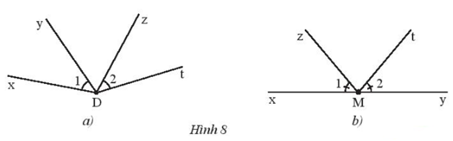 a) Vẽ hai đường thẳng ab và cd cắt nhạu tại điểm I. Xác định các  (ảnh 1)