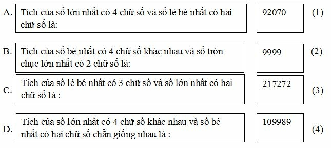 Bài tập cuối tuần Toán lớp 4 Kết nối tri thức Tuần 12 (ảnh 1)