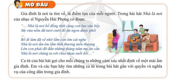 GDCD 7 Bài 12: Quyền và nghĩa vụ của công dân trong gia đình | Cánh diều (ảnh 1)