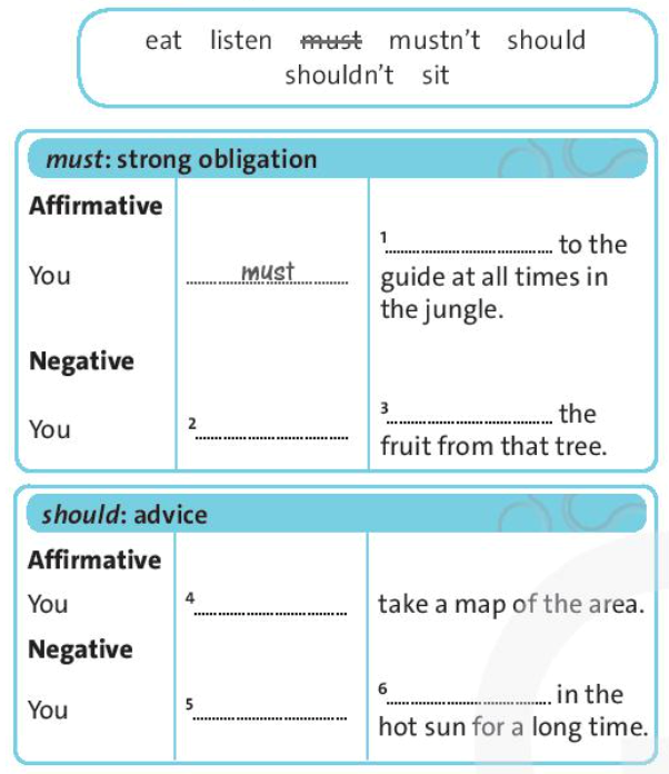 SBT Tiếng Anh 7 trang 41 Unit 6 Language focus: must - should – Friend plus Chân trời sáng tạo (ảnh 1)