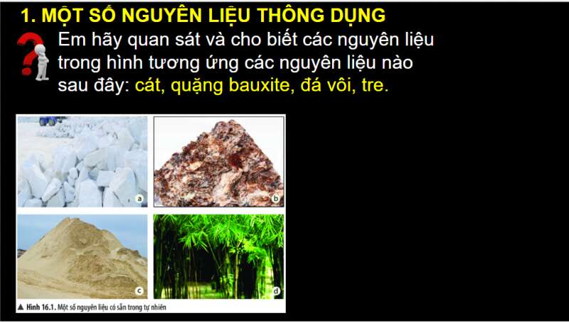 Bài giảng điện tử Một số nguyên liệu | Giáo án PPT KHTN 6 Chân trời sáng tạo (ảnh 3)