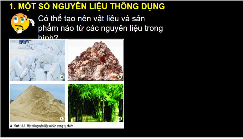 Bài giảng điện tử Một số nguyên liệu | Giáo án PPT KHTN 6 Chân trời sáng tạo (ảnh 4)