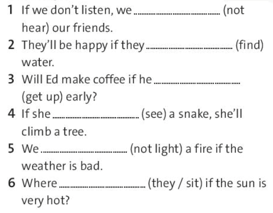 SBT Tiếng Anh 7 trang 39 Unit 6: Language focus: will and won’t in the first conditional – Friend plus Chân trời sáng tạo (ảnh 1)