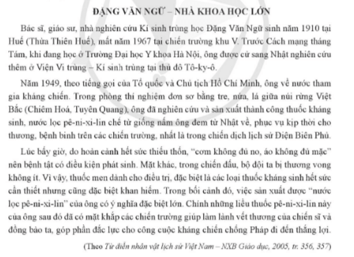 Em hãy cho biết những việc làm nào của Giáo sư Đặng Văn Ngữ thể hiện sự cần cù, sáng tạo