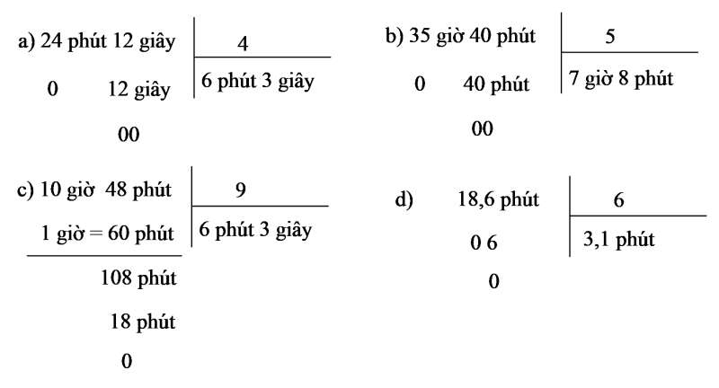 Tính: 24 phút 12 giây : 4  (ảnh 1)