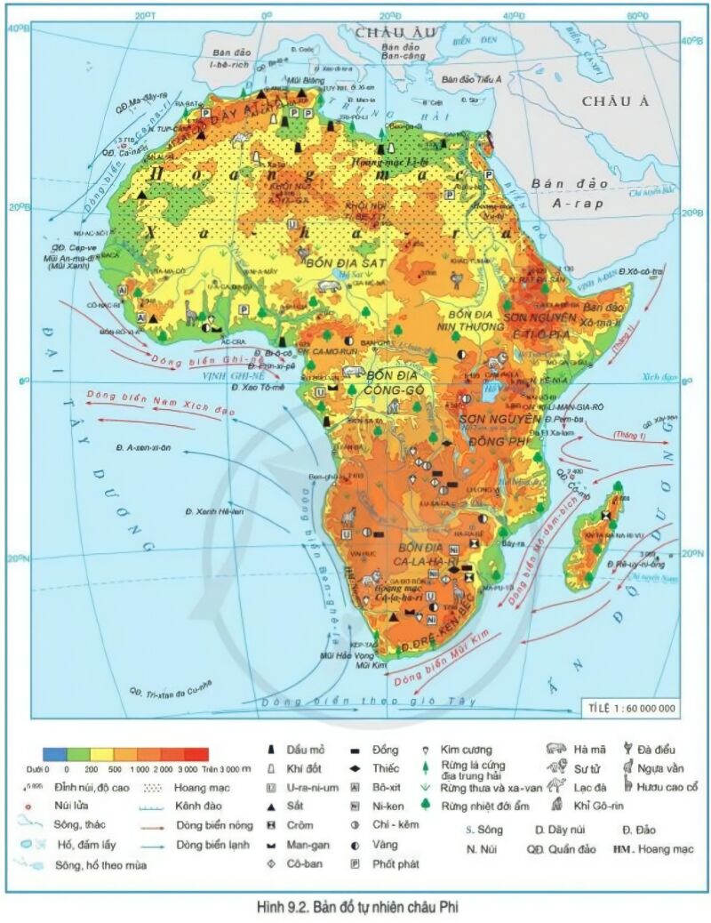 Địa lí 7 Bài 9: Vị trí địa lí, phạm vi và đặc điểm tự nhiên Châu Phi | Cánh diều (ảnh 2)