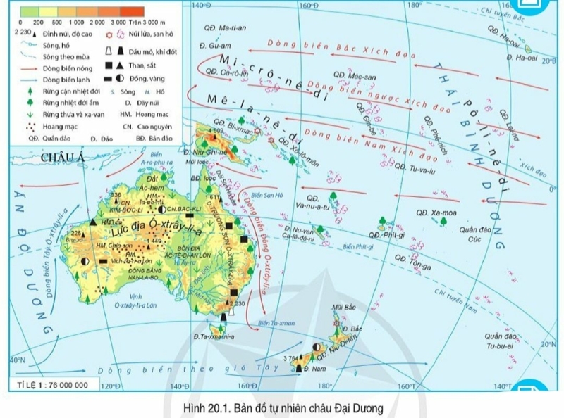 Địa lí 7 Bài 20: Vị trí địa lí, phạm vi và đặc điểm thiên nhiên châu Đại Dương | Cánh diều (ảnh 2)