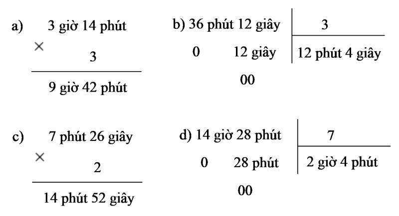 Tính: 3 giờ 14 phút × 3 (ảnh 1)