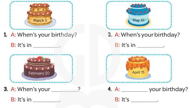 Giải SGK Tiếng Anh lớp 4 Unit 4: My birthday party | Global Success (ảnh 5)