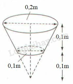 SBT Toán 9 Bài 2: Hình nón. Hình nón cụt. Diện tích xung quanh và thể tích của hình nón, hình nón cụt | Giải SBT Toán lớp 9 (ảnh 4)