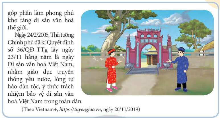 GDCD 7 Bài 5: Bảo tồn di sản văn hóa | Chân trời sáng tạo			 			 			 			 (ảnh 4)