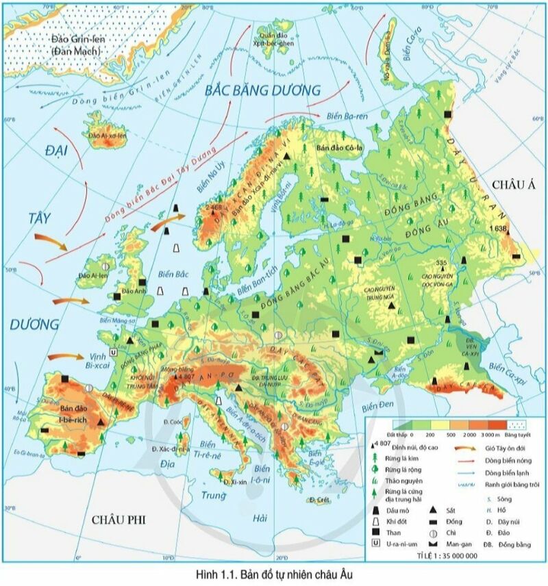 Địa lí 7 Bài 1: Vị trí, phạm vi và đặc điểm tự nhiên châu Âu | Cánh diều (ảnh 4)